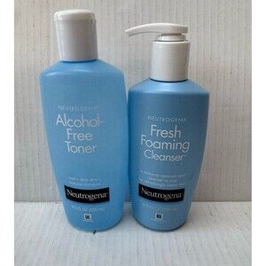 Neutrogena Alcohol Free Facial Toner & Cleanser 8.5 Fl Oz OLD FORMULA Blue